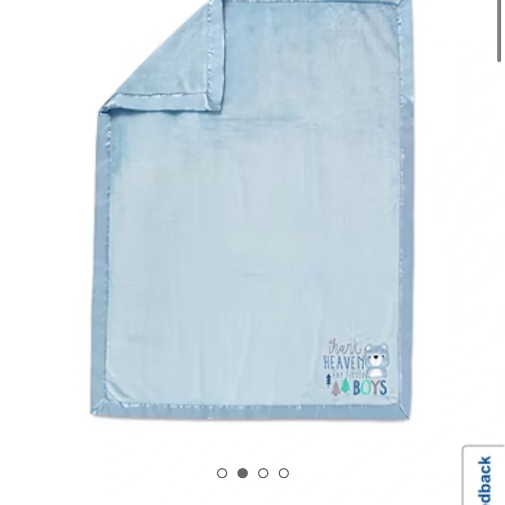 Baby Essentials Blue and Gray Blanket